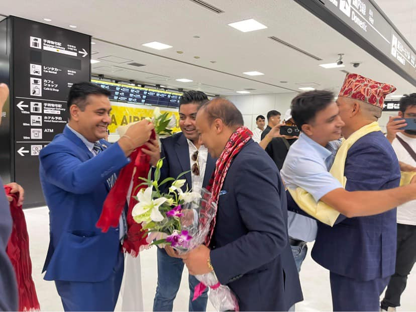 नेपालमा एनआरएनए अध्यक्ष घोषणा गरेर जापान पुगेका महेश श्रेष्ठलाई भव्य स्वागत