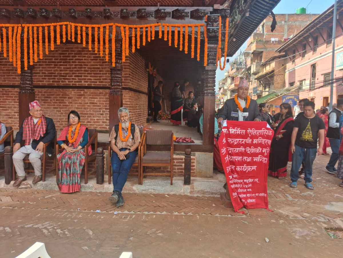 पाँच करोडमा पुनर्निर्माण भयो खोकनाको ऐतिहासिक रुद्रायणी मन्दिर, देवीको मूर्ति प्रतिष्ठापन